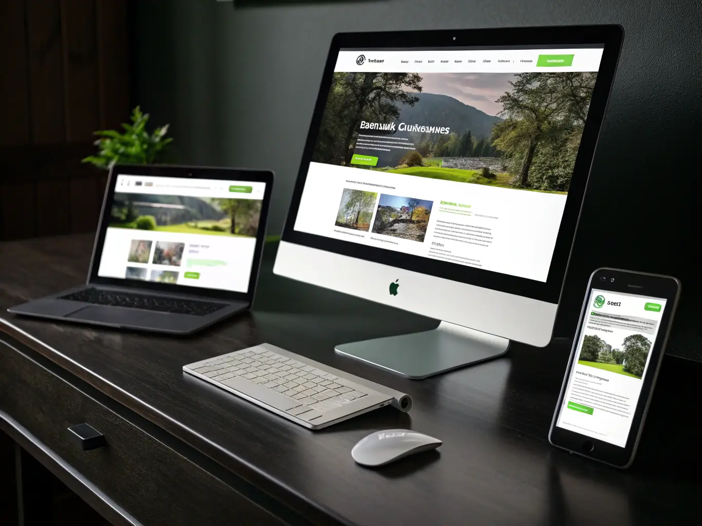 A clean, modern website design showcasing a responsive layout on various devices, emphasizing user experience and visual appeal.