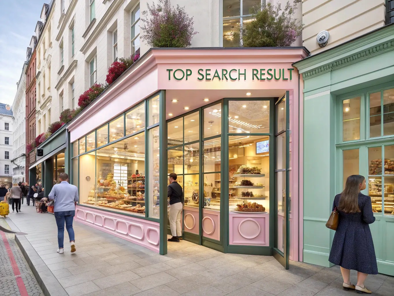 A visually appealing website design featuring a local bakery's menu, location, and online ordering options, creating a charming online presence.